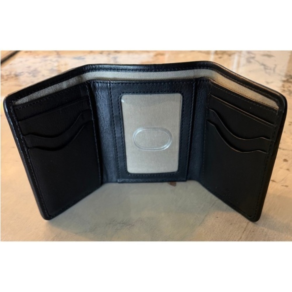 NWT Men's Tommy Bahama Leather Trifold Wallet Black - Picture 3 of 7